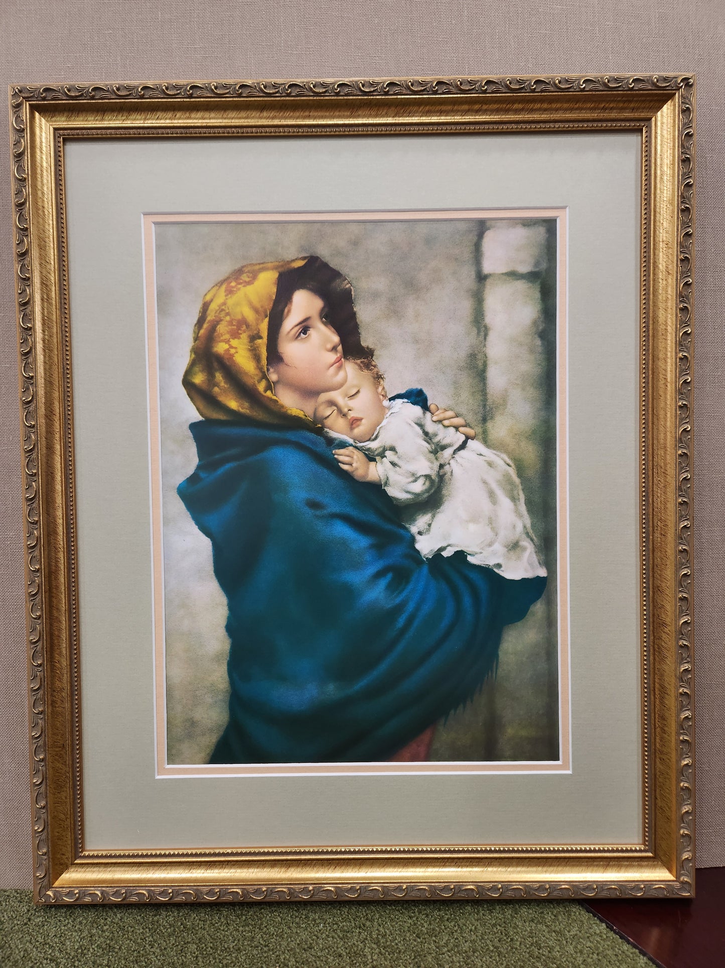 Madonna and child custom framed Italian print - Roberto Ferruzzi