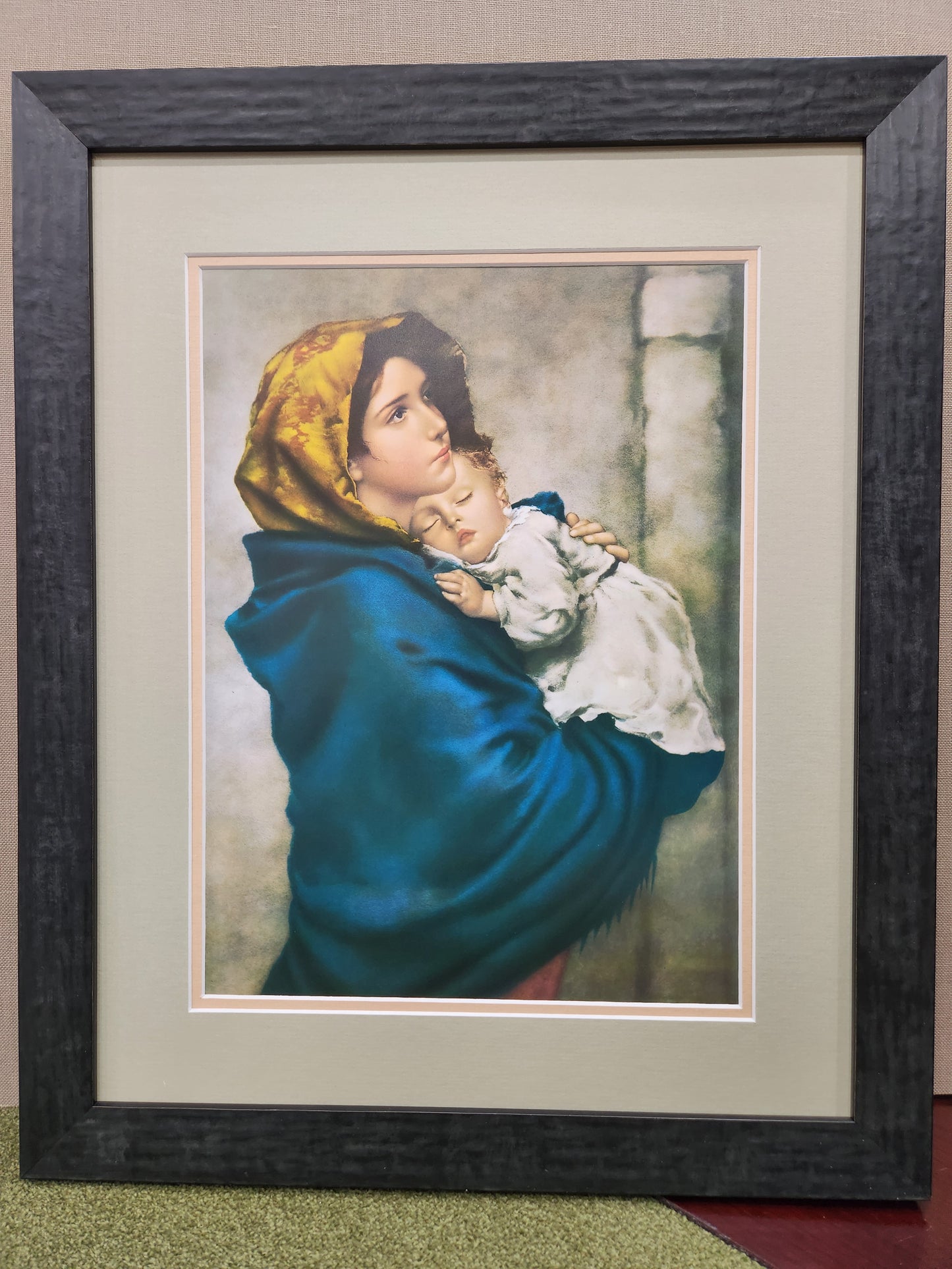 Madonna and child custom framed Italian print - Roberto Ferruzzi