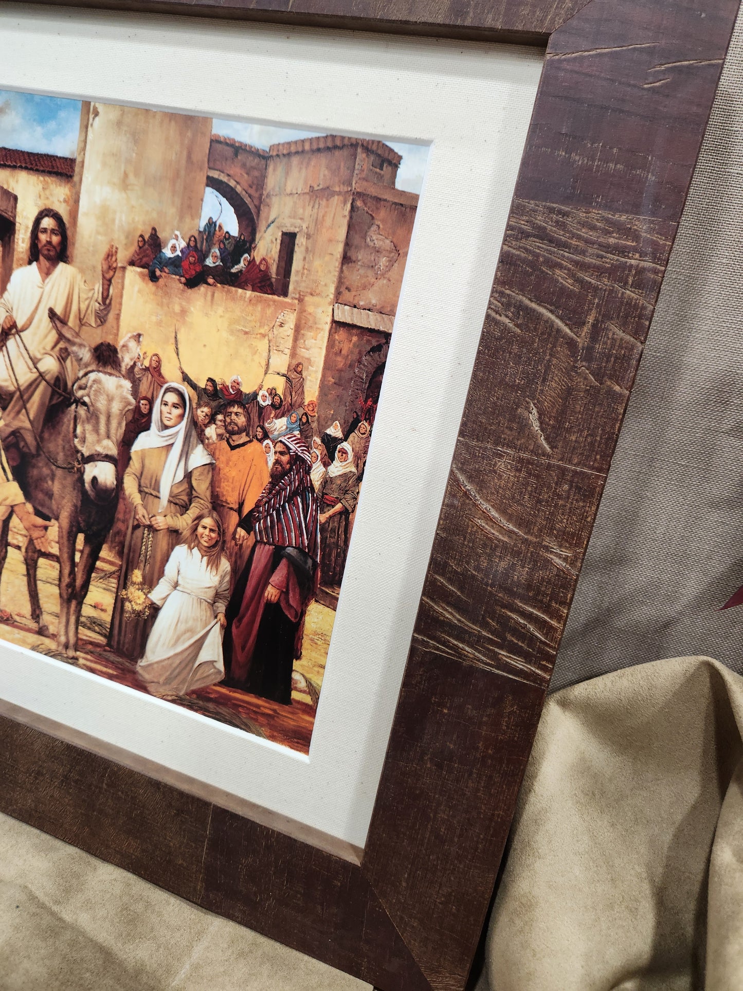 Jesus entering Jerusalem custom framed picture