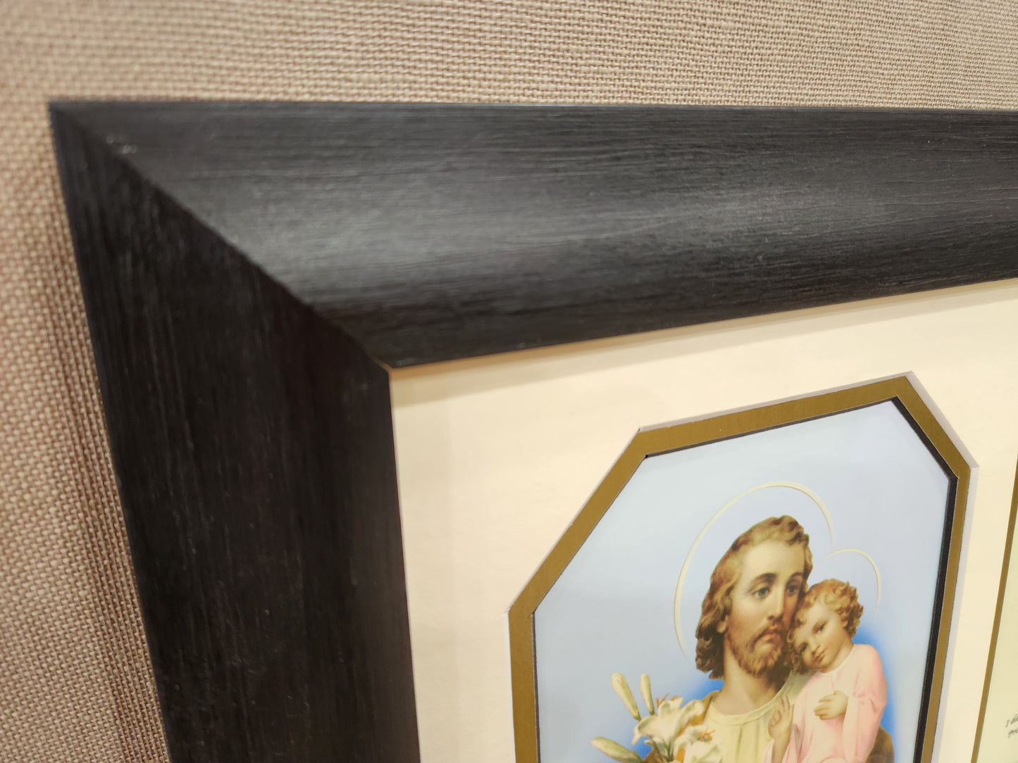 St. Joseph and Child custom framed picture with Prayer of Protection