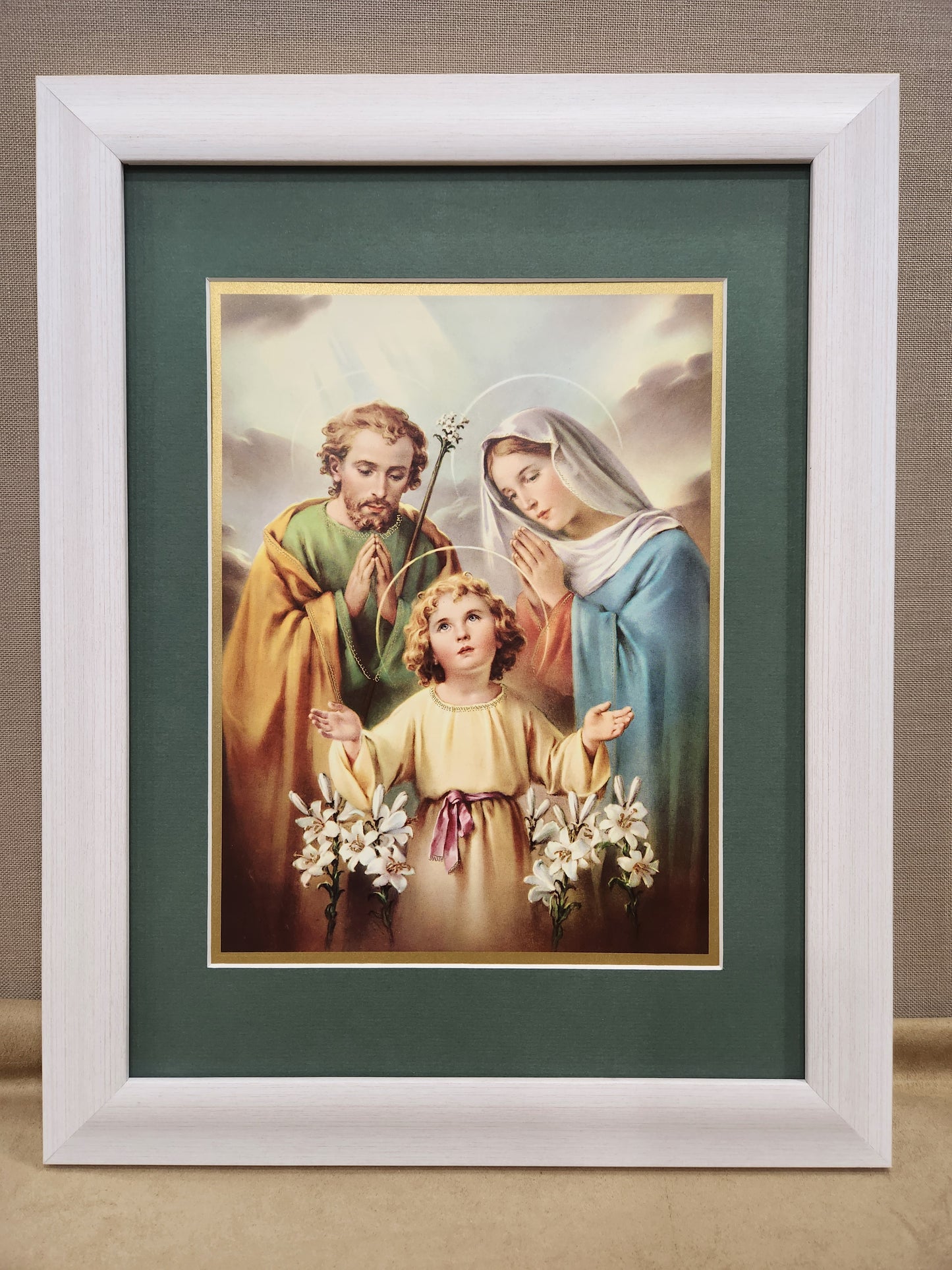 Holy Family custom framed vintage print