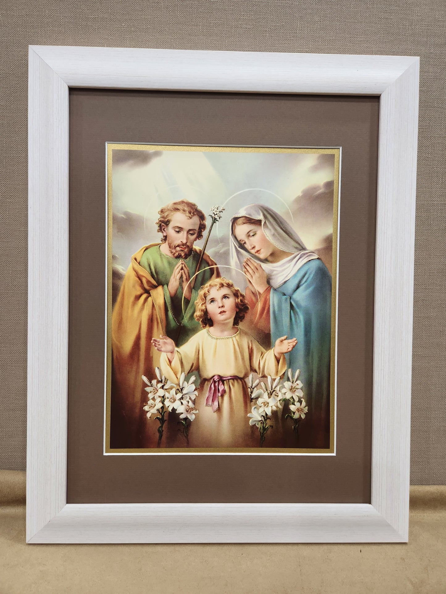 Holy Family custom framed vintage print