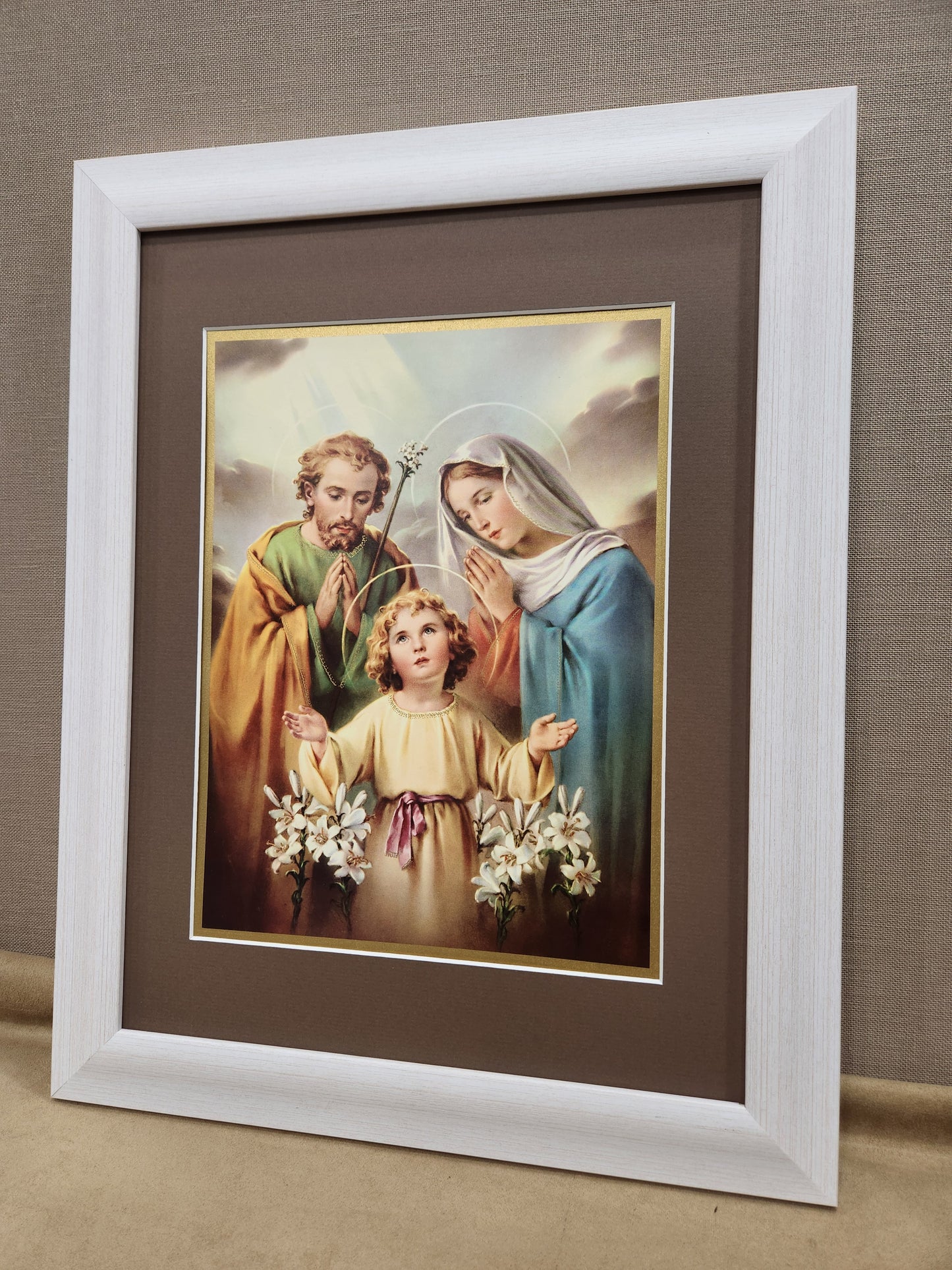 Holy Family custom framed vintage print