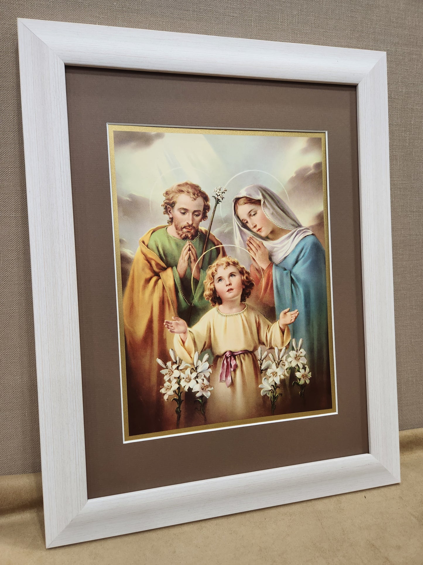 Holy Family custom framed vintage print