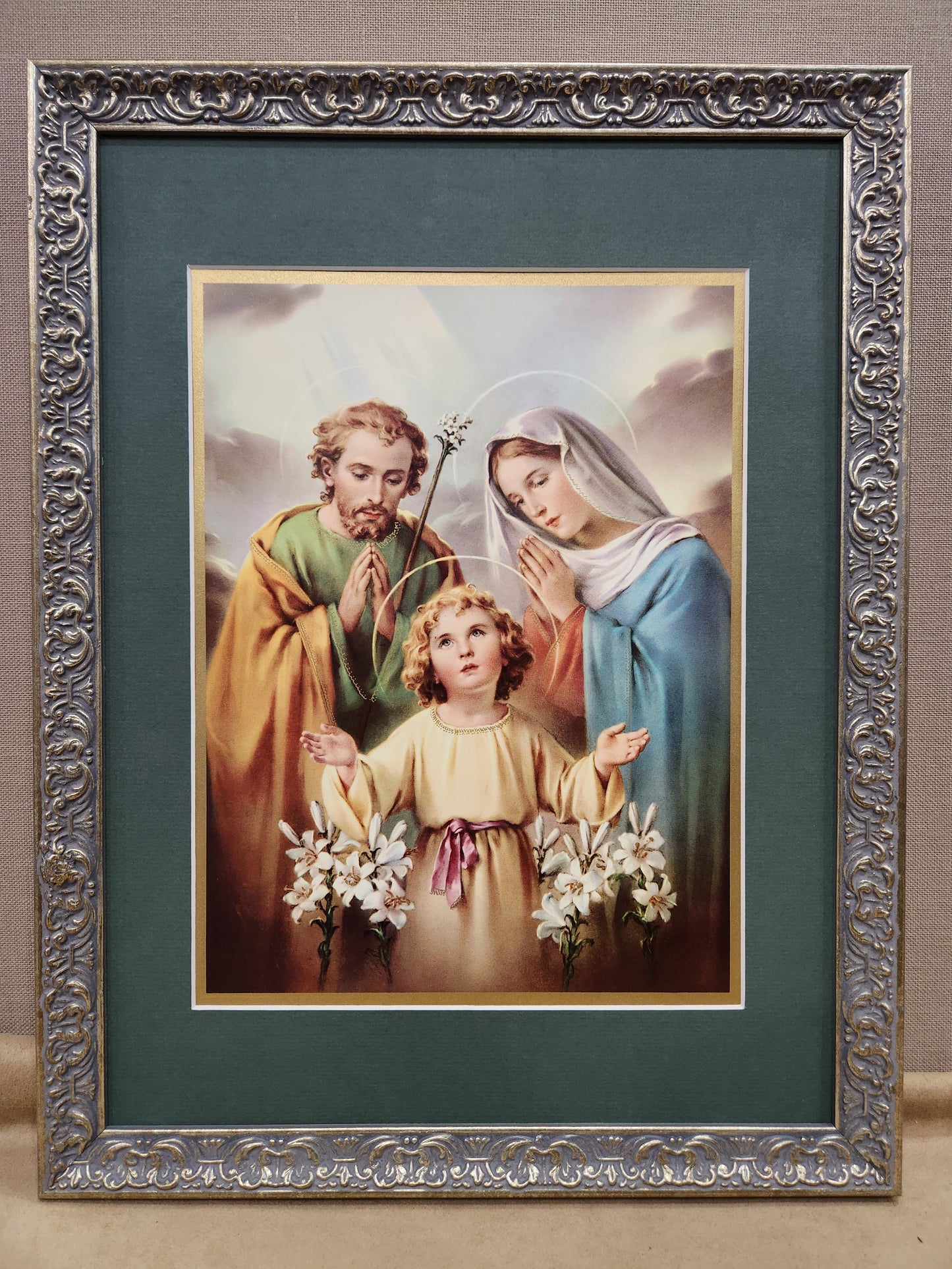 Holy Family custom framed vintage print