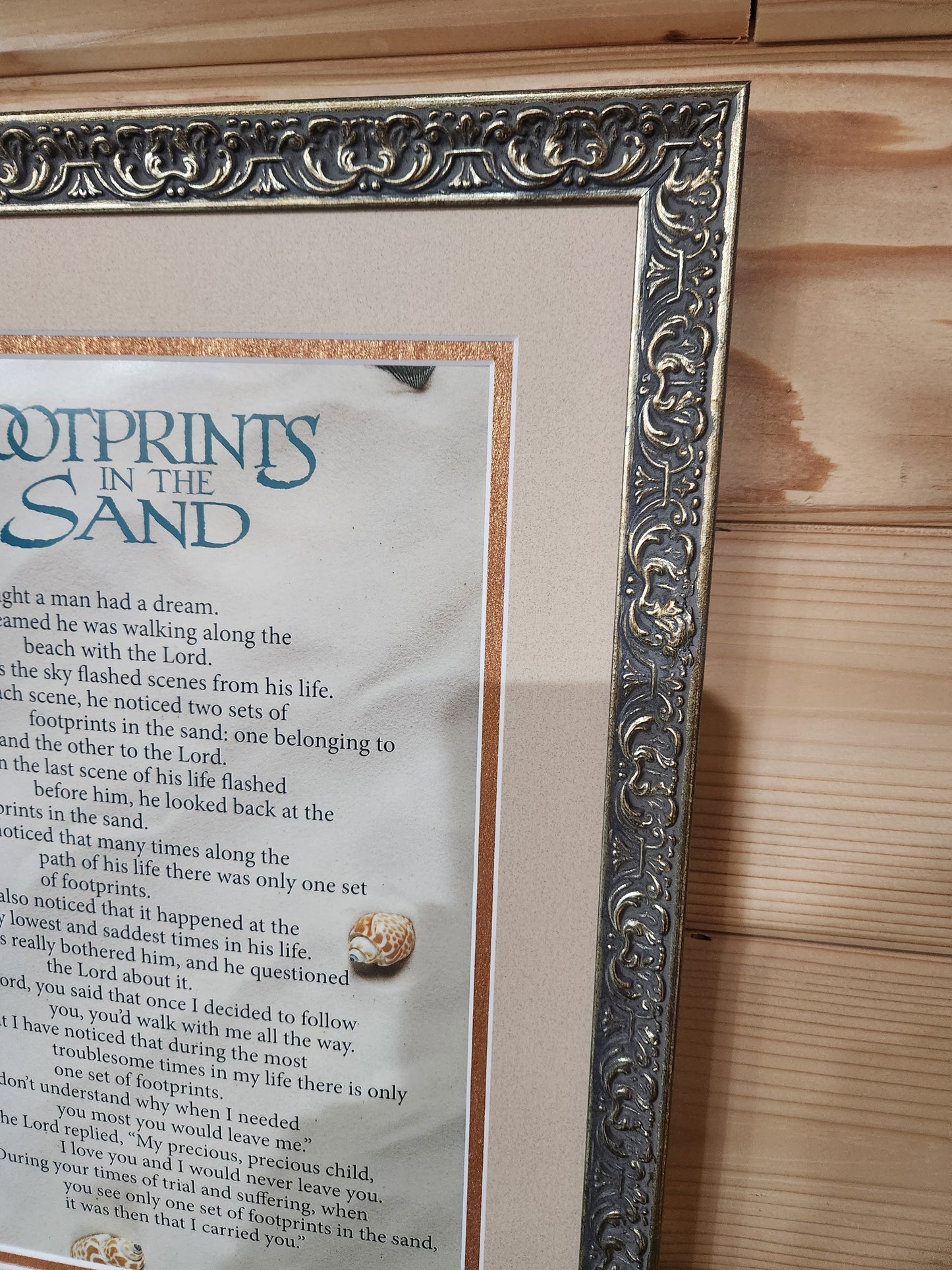 Footprints in the sand custom framed verse