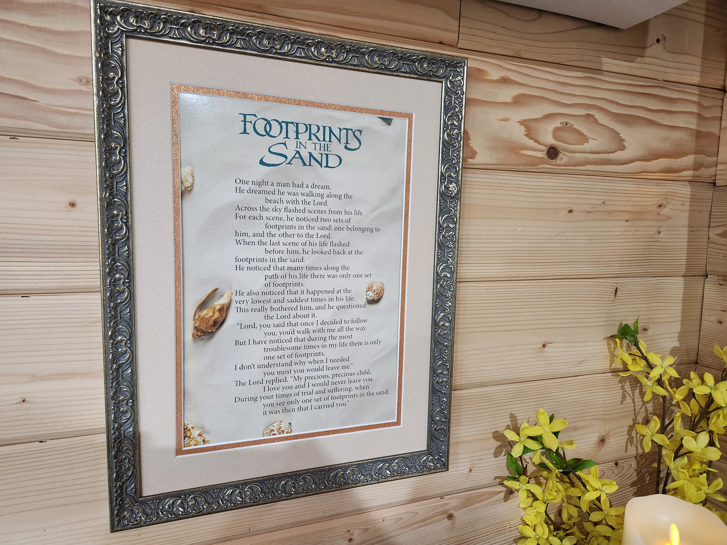 Footprints in the sand custom framed verse