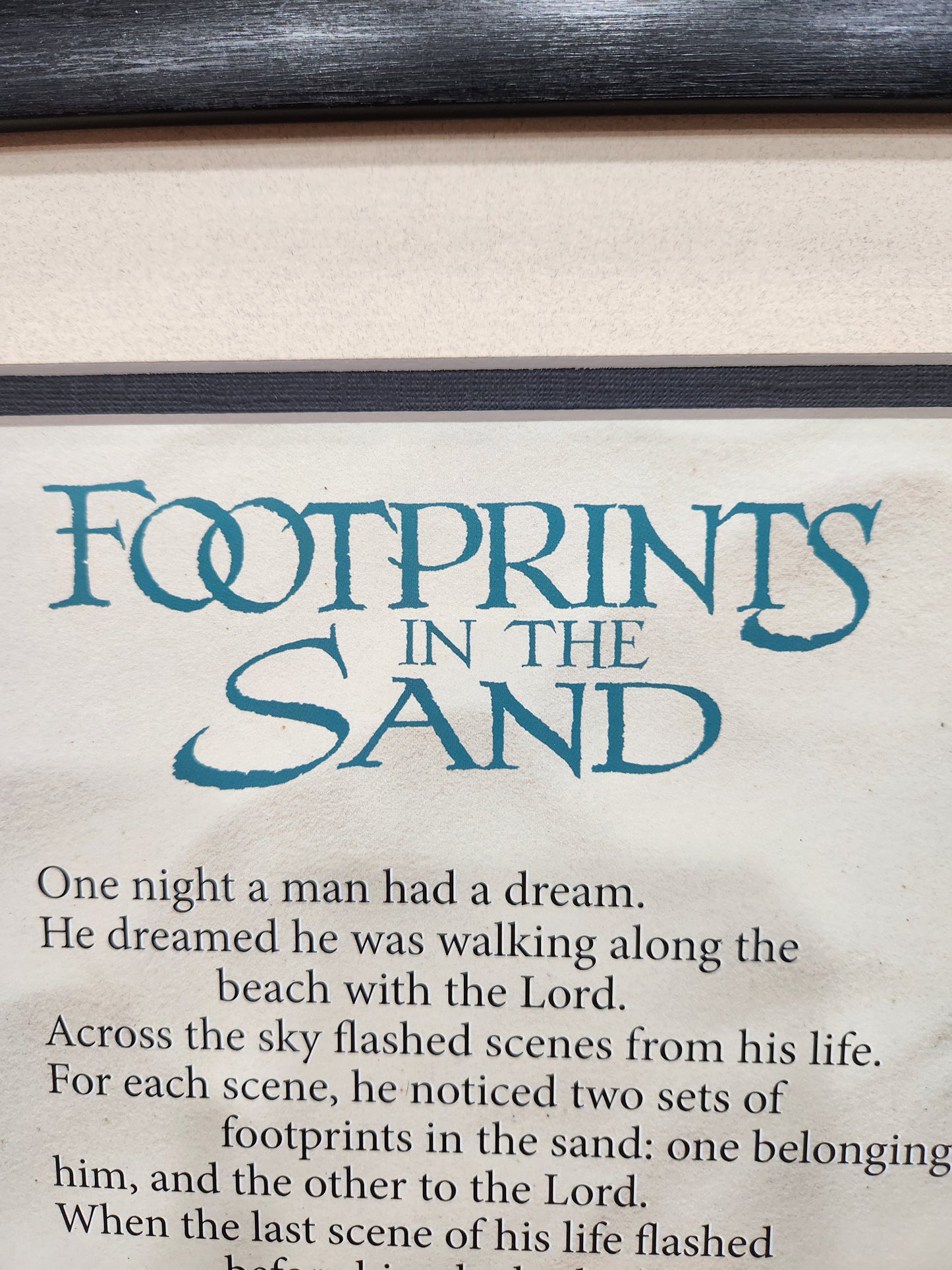 Footprints in the sand custom framed verse