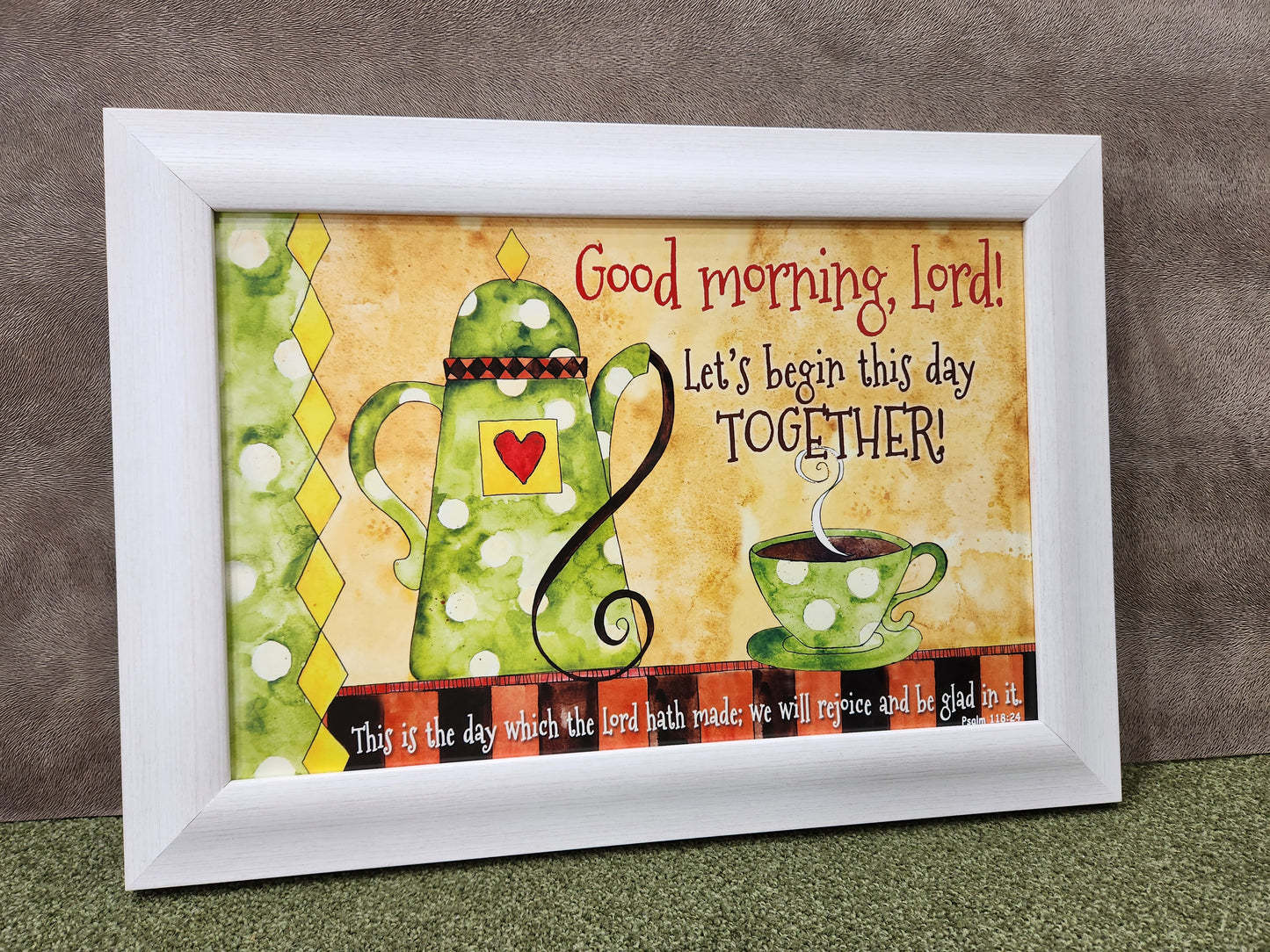 Kitchen Scripture Framed print - Good morning, Lord, let us begin this day together.