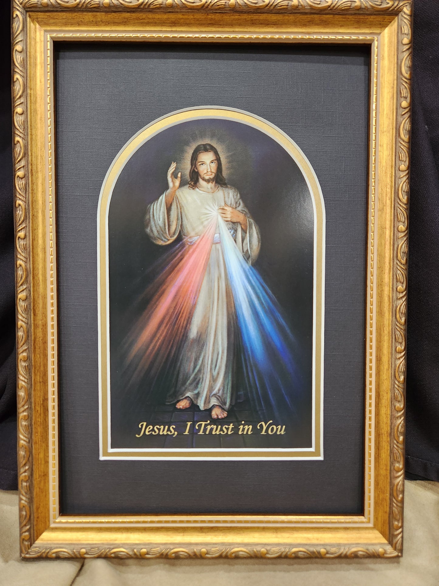 Divine Mercy framed print Jesus I trust in you