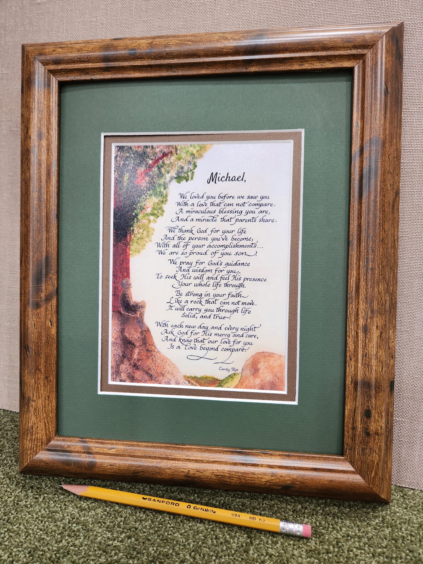 Poem for Son framed personalized picture