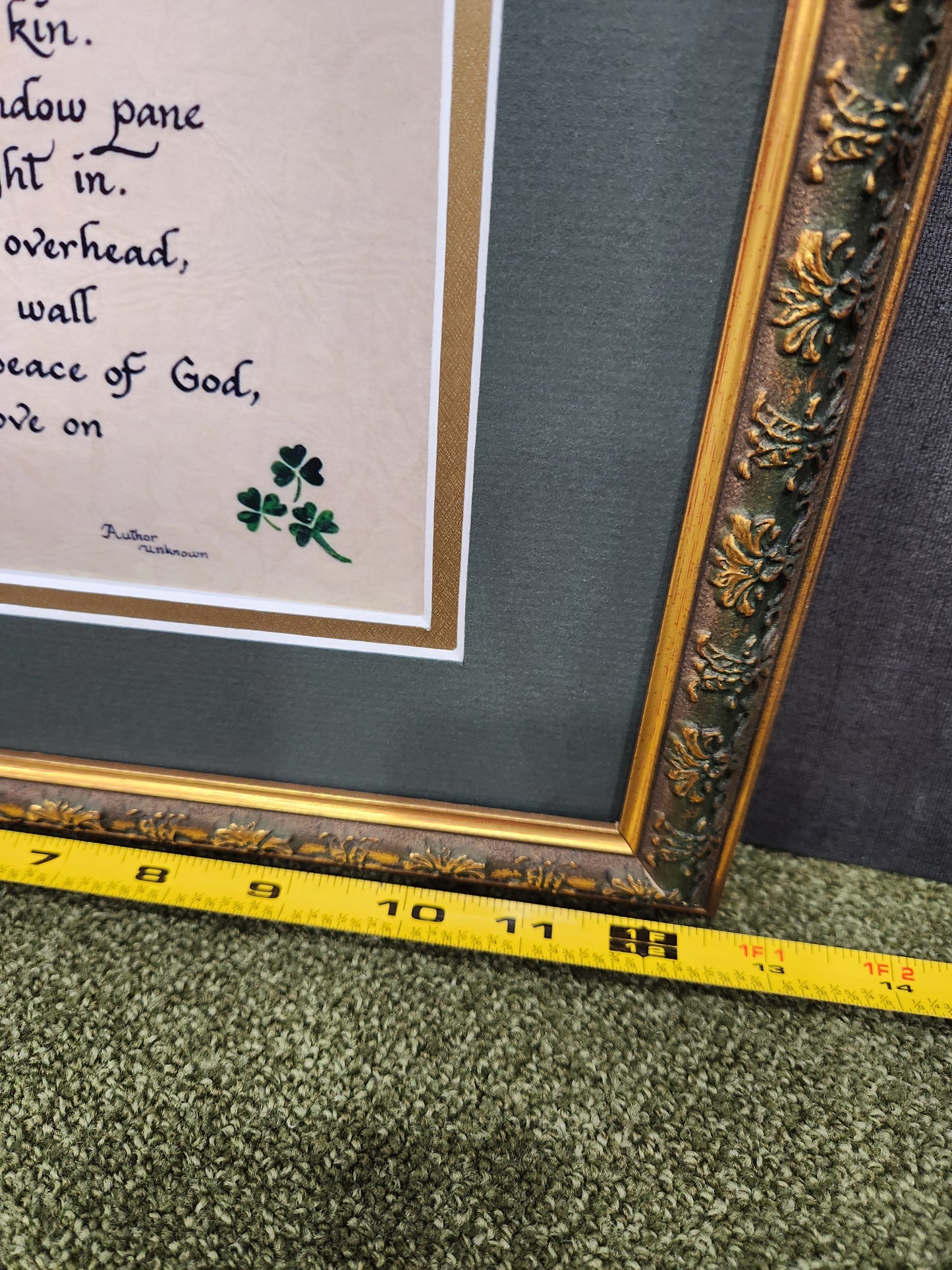 An Irish Blessing Poem custom framed and matted with option to personalize with family name