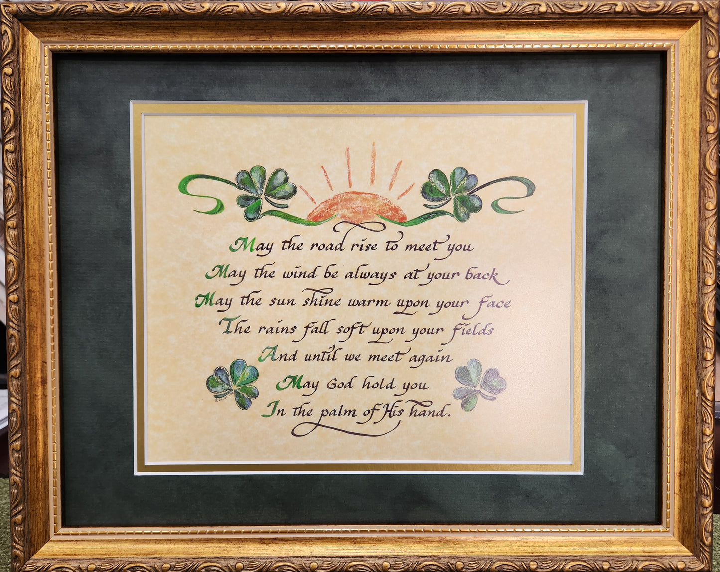 Irish Blessing May the road rise to meet you framed verse