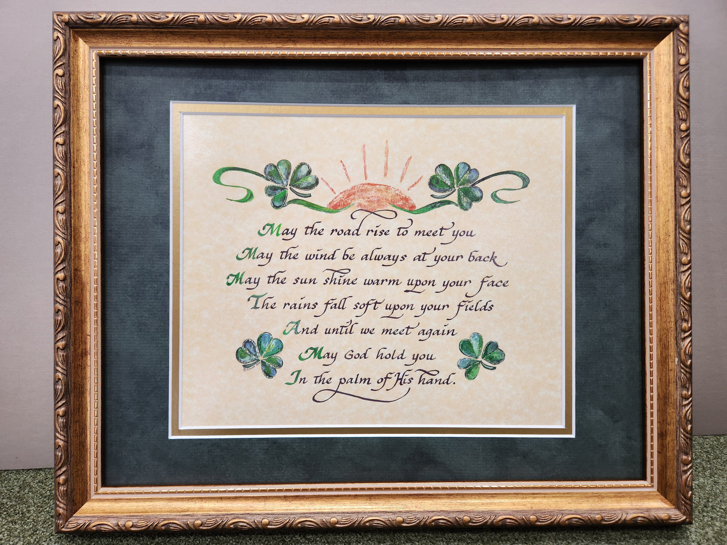 Irish Blessing May the road rise to meet you framed verse