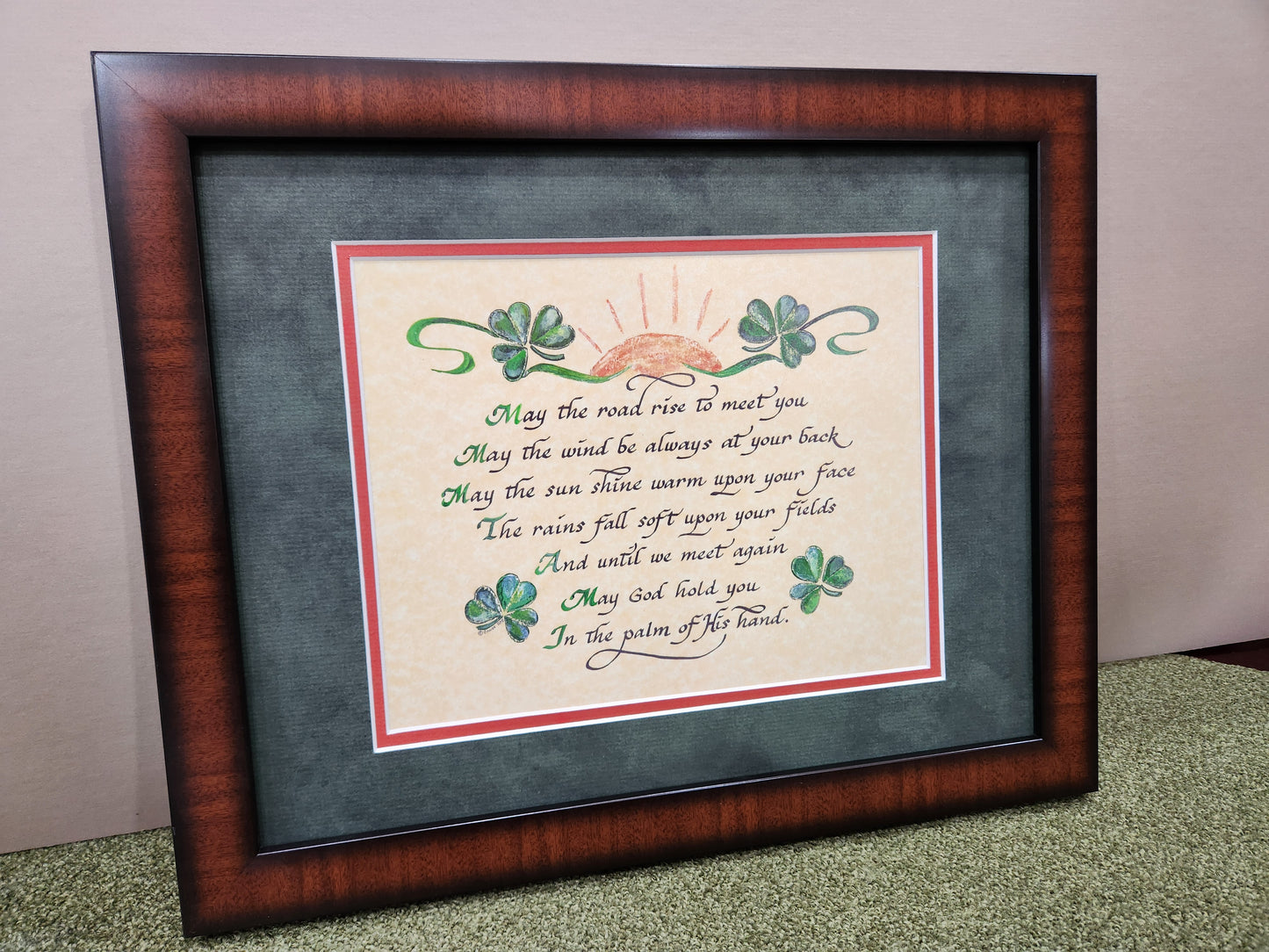 Irish Blessing May the road rise to meet you framed verse