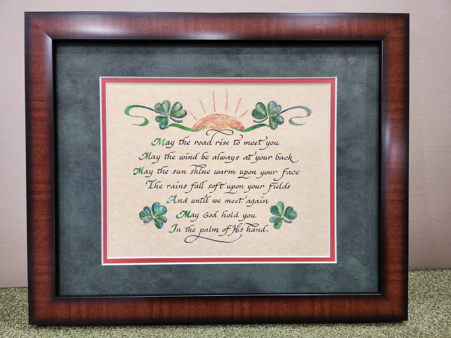 Irish Blessing May the road rise to meet you framed verse