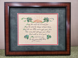 Irish Blessing May the road rise to meet you framed verse