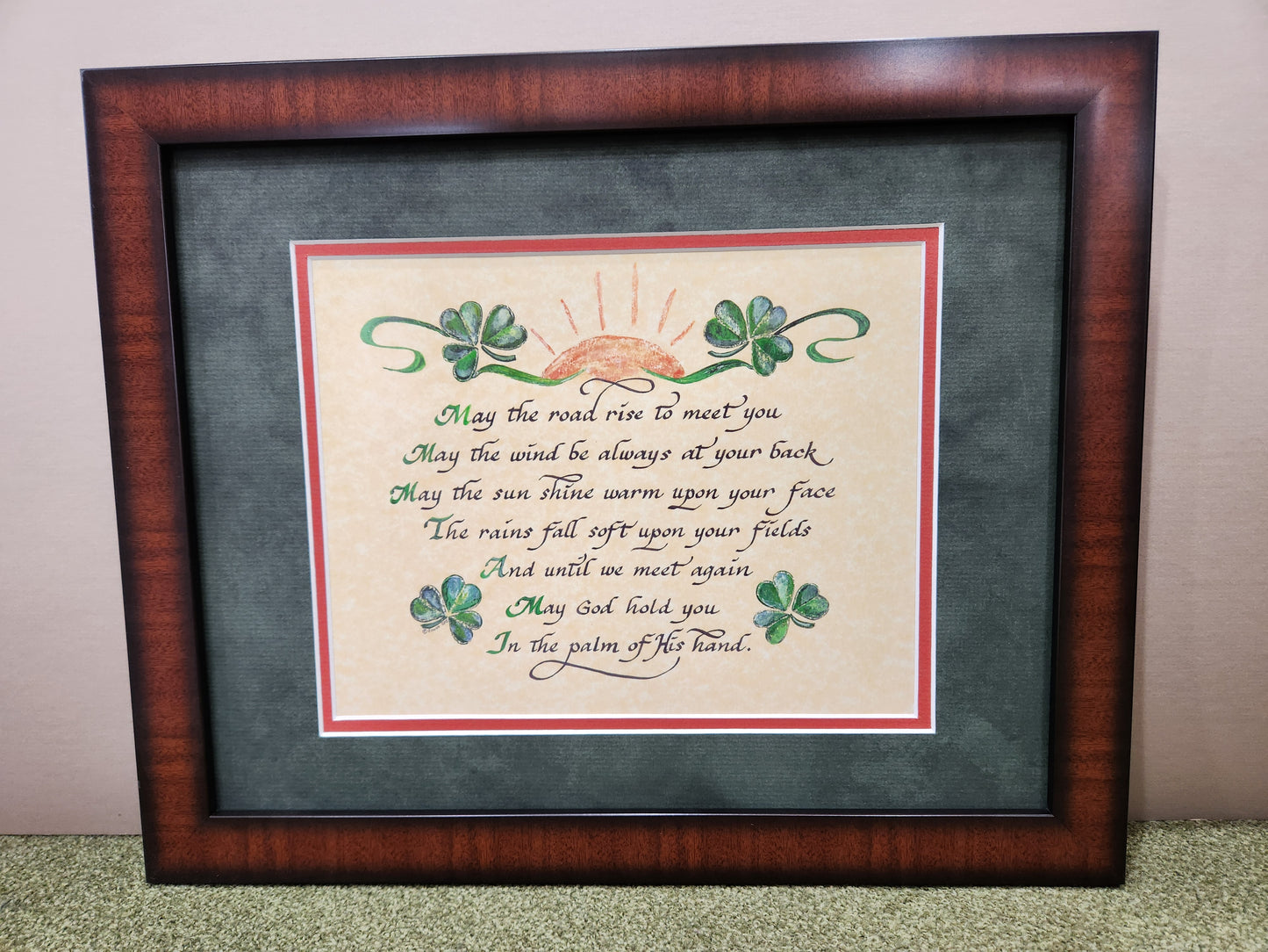 Irish Blessing May the road rise to meet you framed verse