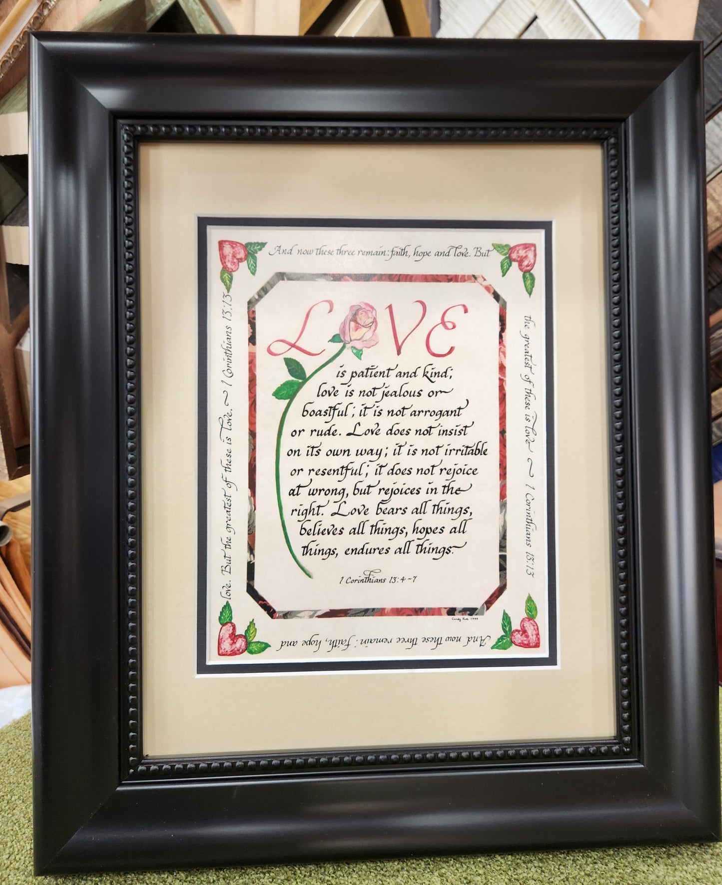 Love is patient and kind Wedding or Anniversary custom framed gift