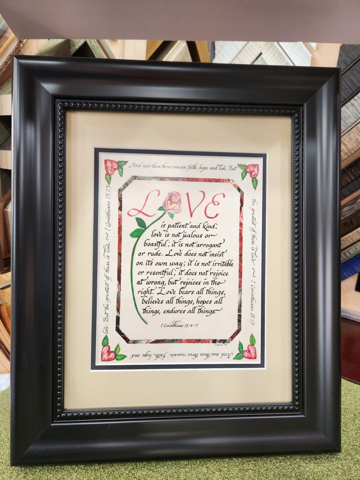 Love is patient and kind Wedding or Anniversary custom framed gift