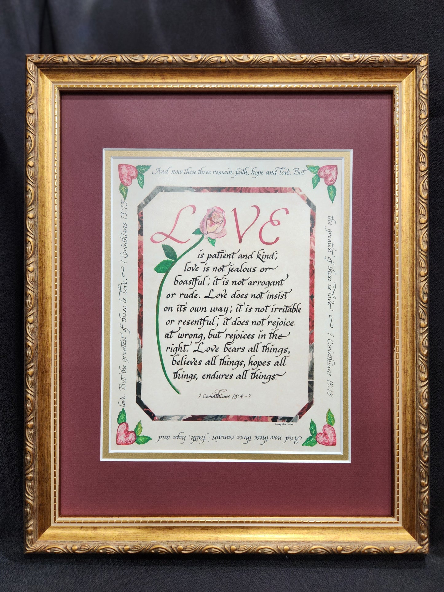 Love is patient and kind custom framed Wedding Gift