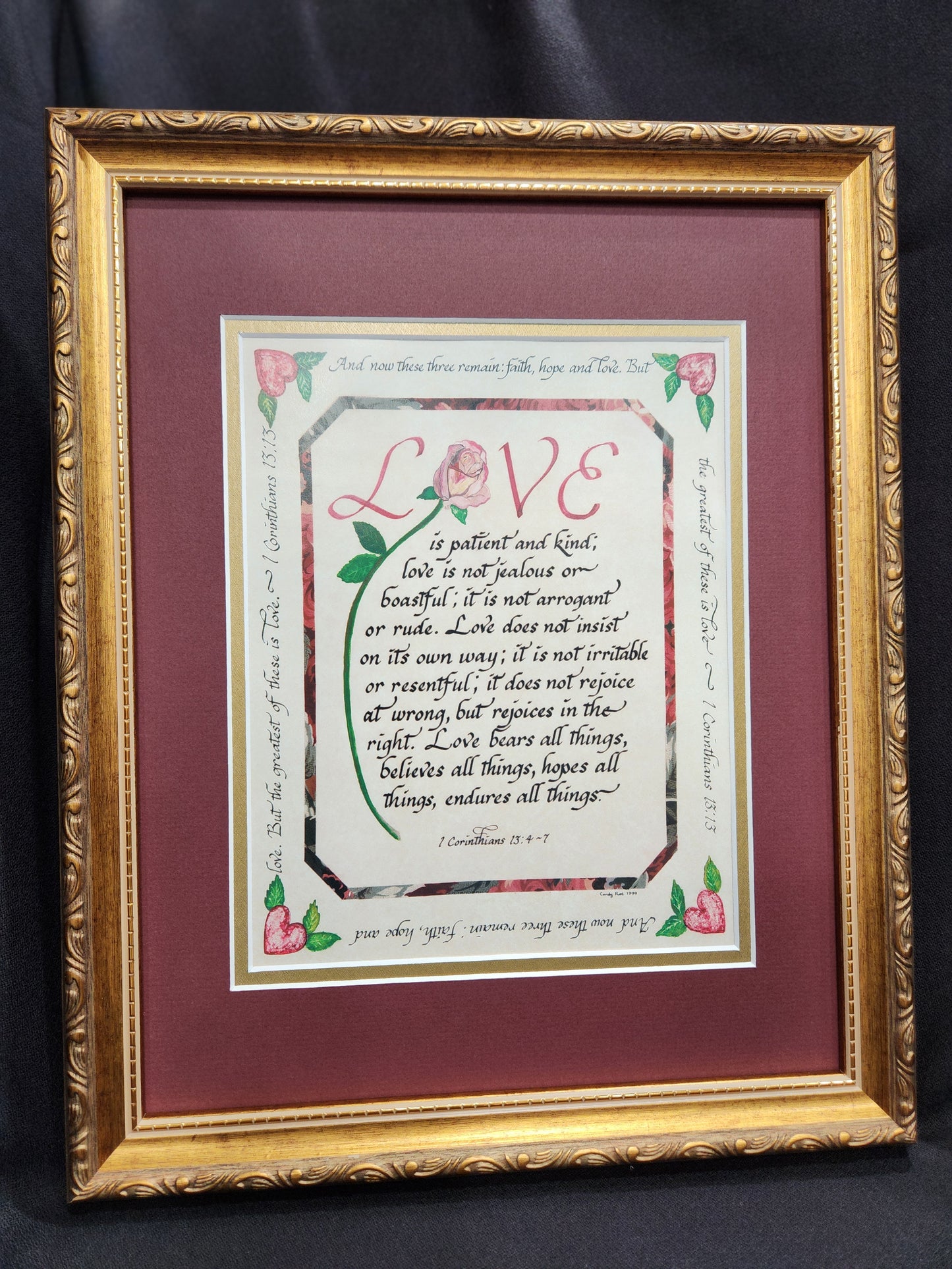 Love is patient and kind custom framed Wedding Gift