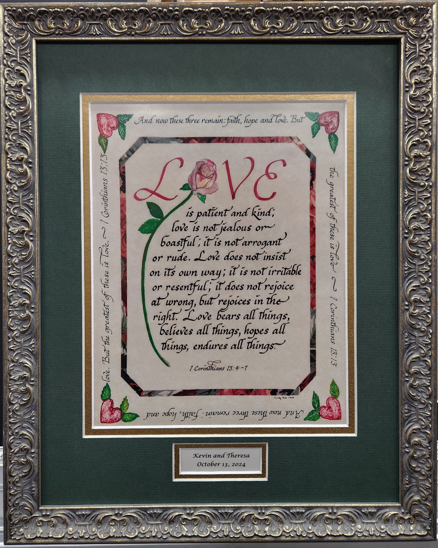 Love is patient and kind custom framed Wedding Gift