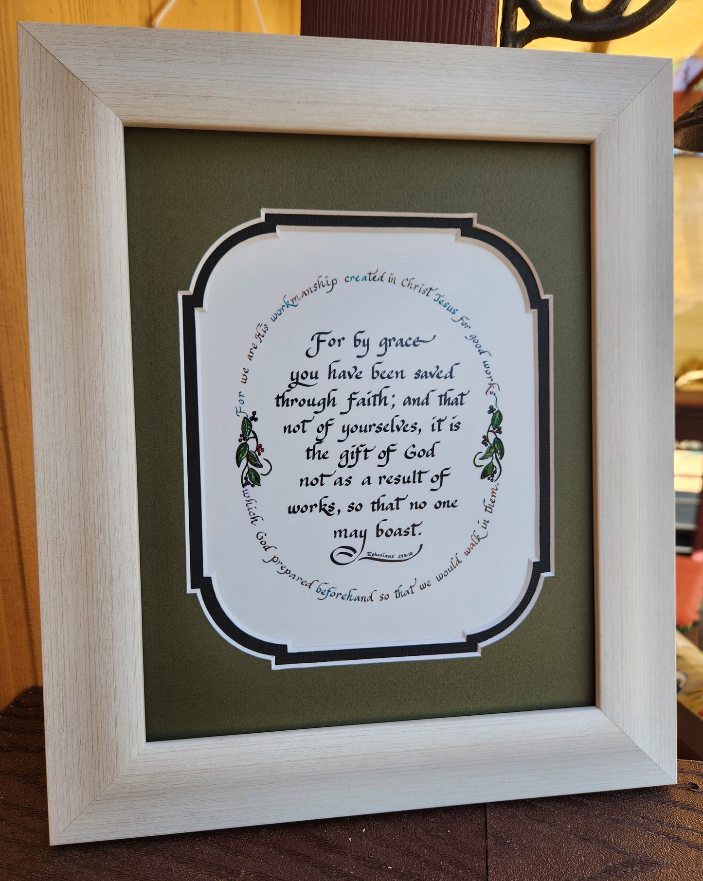 Ephesians 2 8:10 Scripture Verse custom framed and matted picture