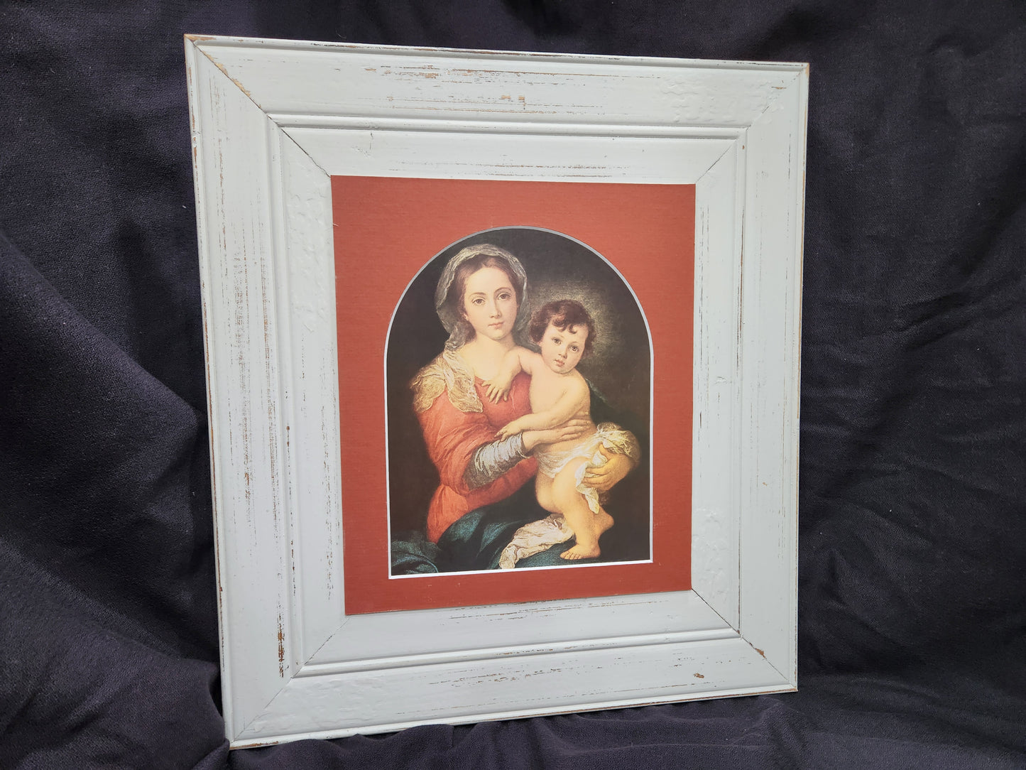 Madonna and child vintage custom framed print