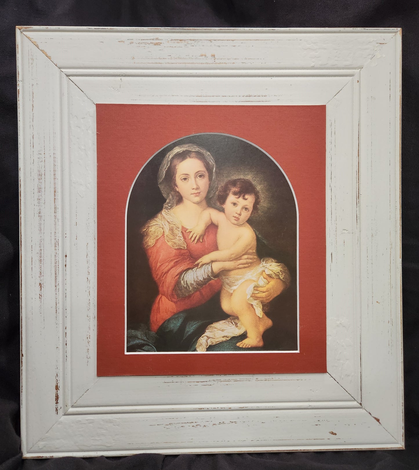 Madonna and child vintage custom framed print