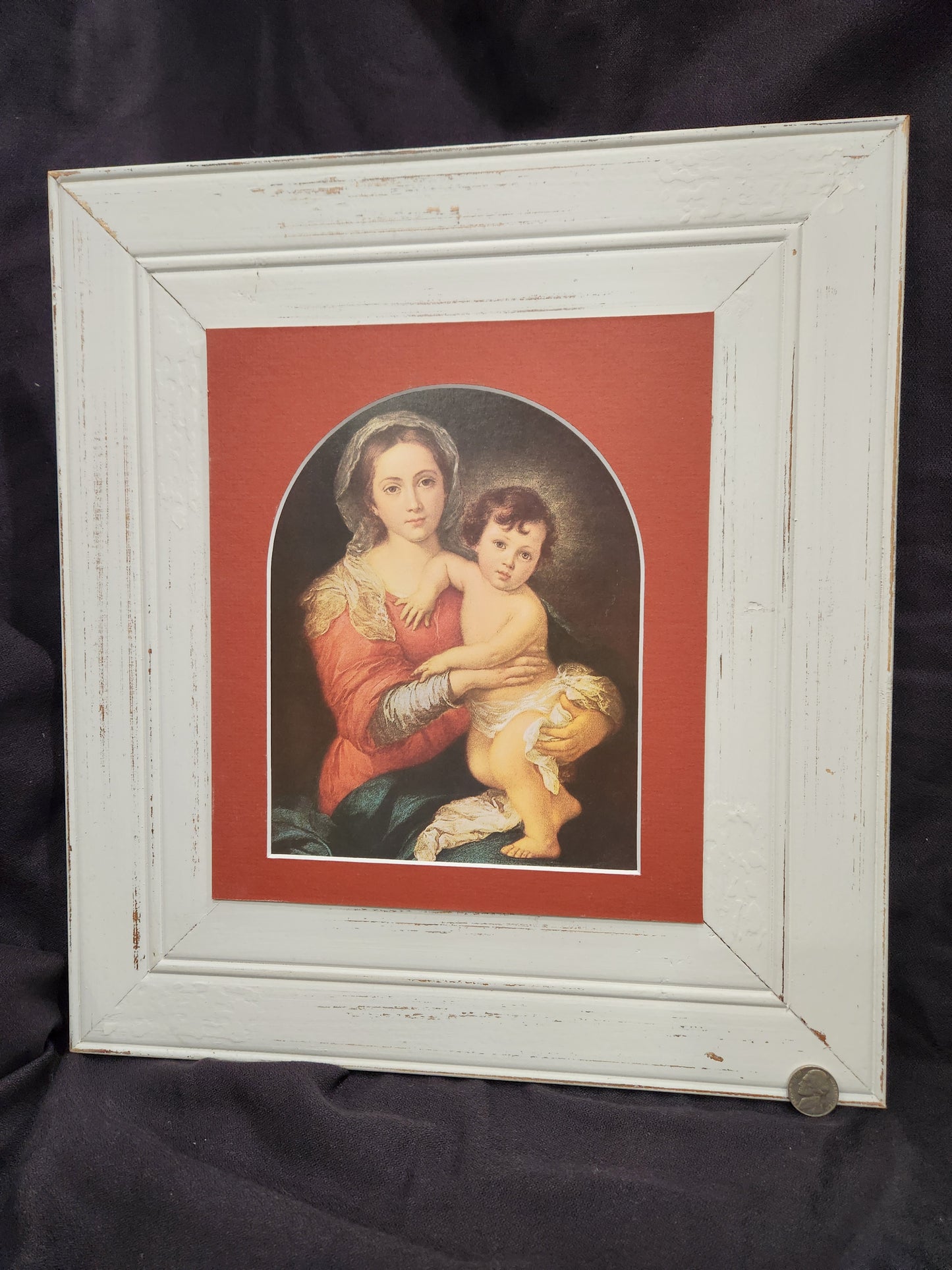 Madonna and child vintage custom framed print