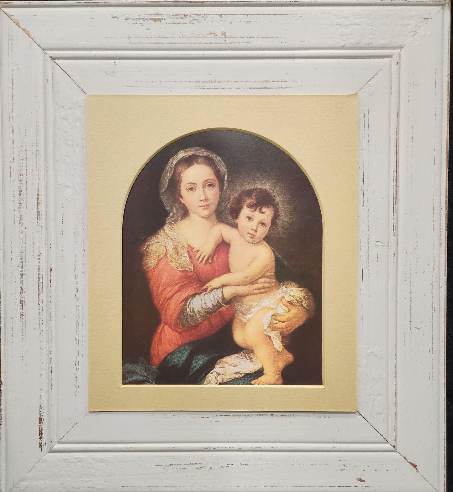 Madonna and child vintage custom framed print