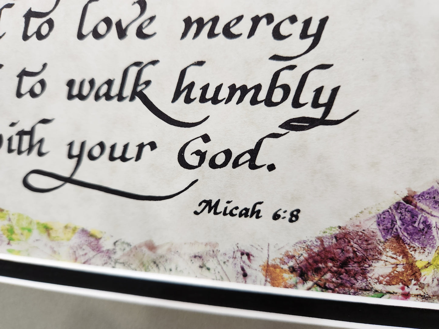 Micah 6:8 Scripture Verse custom framed and matted picture