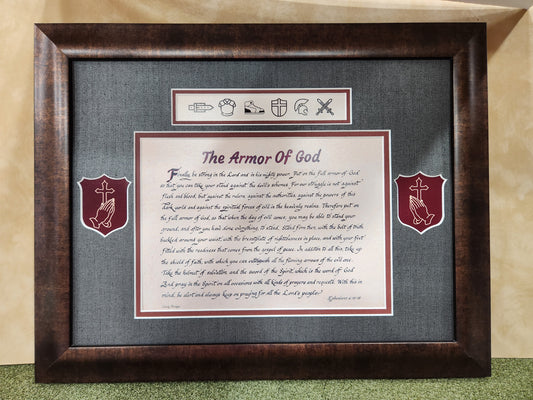 The Armor of God framed calligraphy and art print