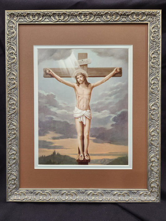 Jesus crucified framed sacred art picture