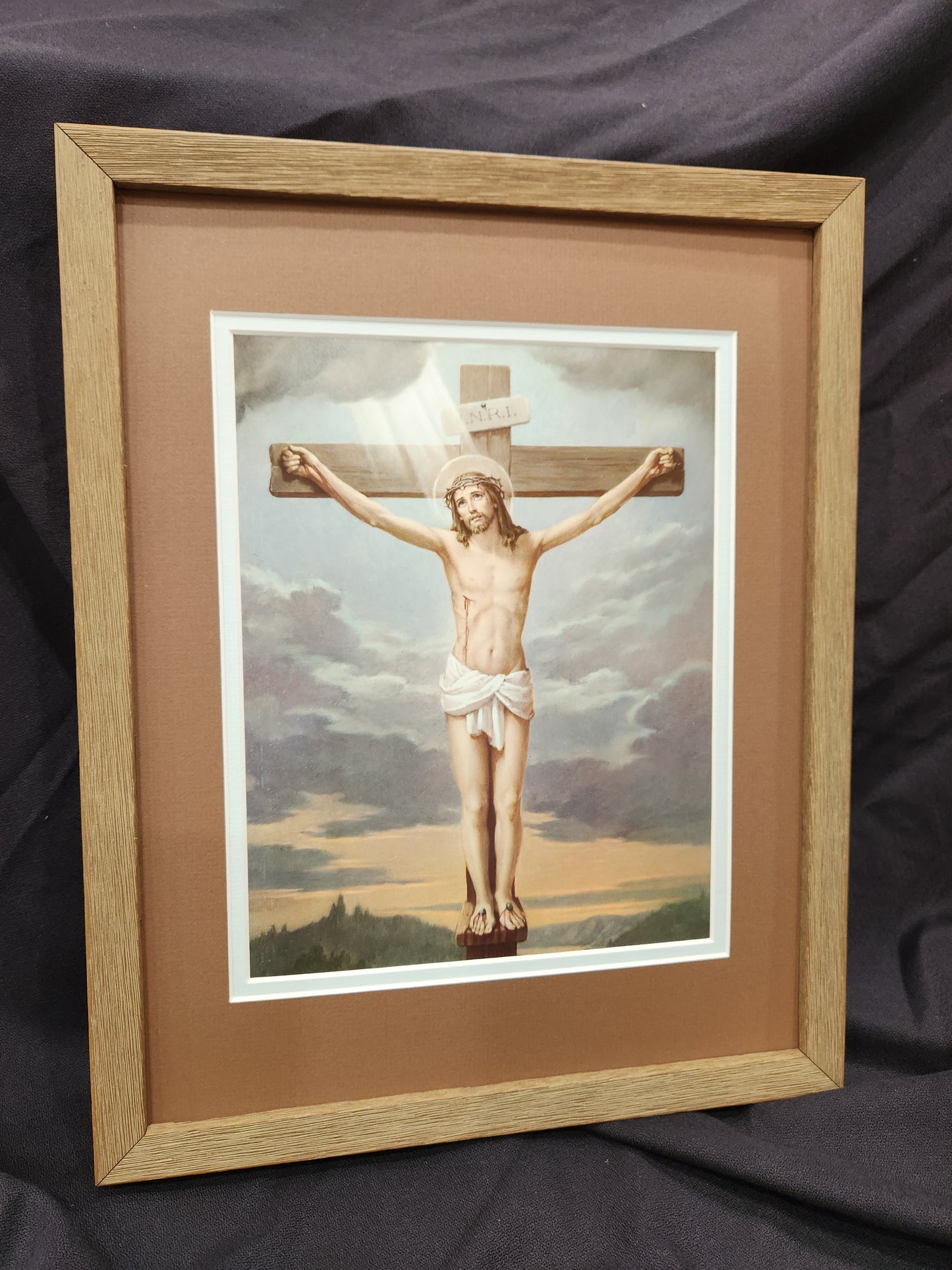 Jesus crucified framed sacred art picture