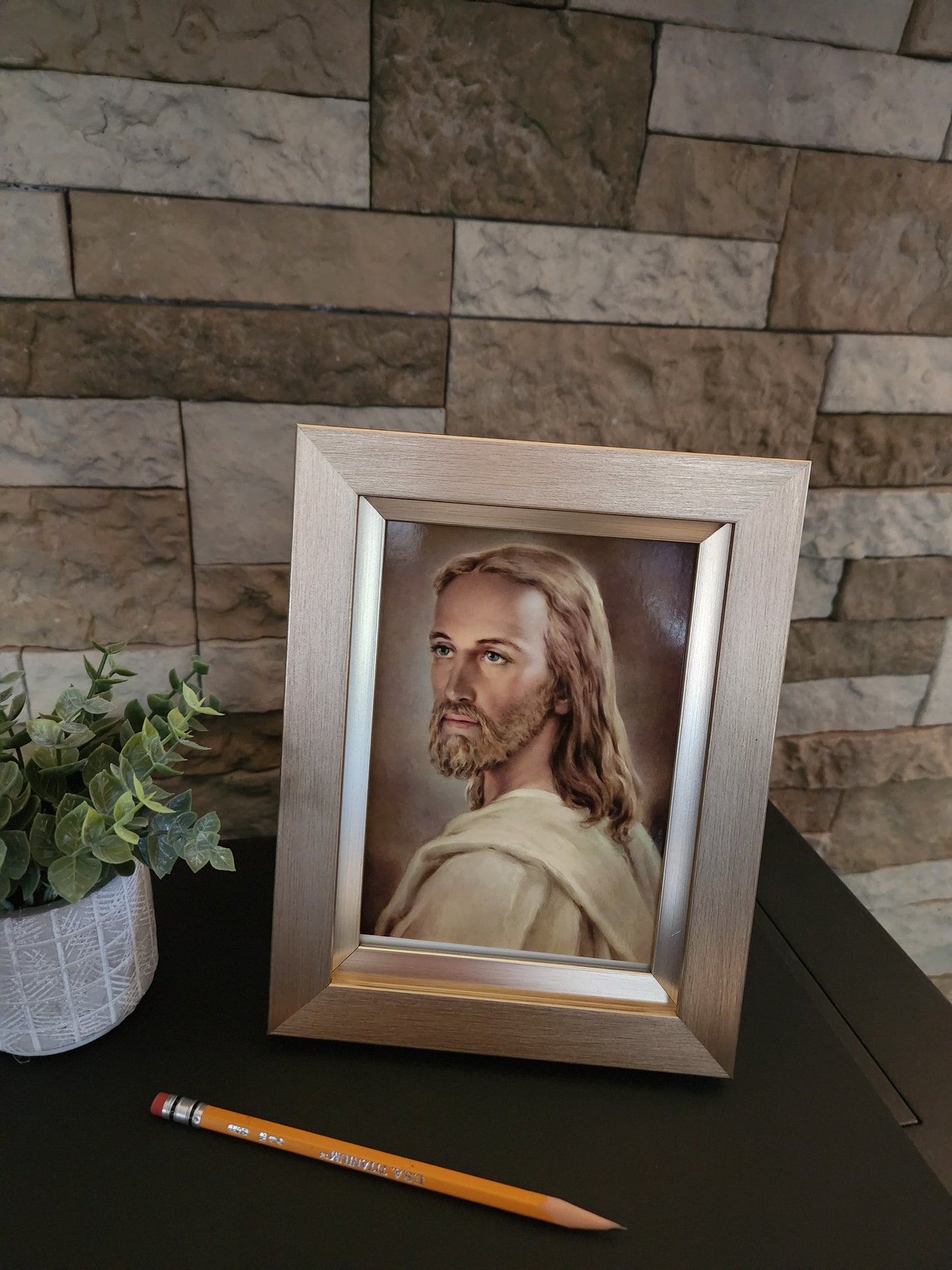 Warner Sallman Head of Jesus Christ desktop framed print