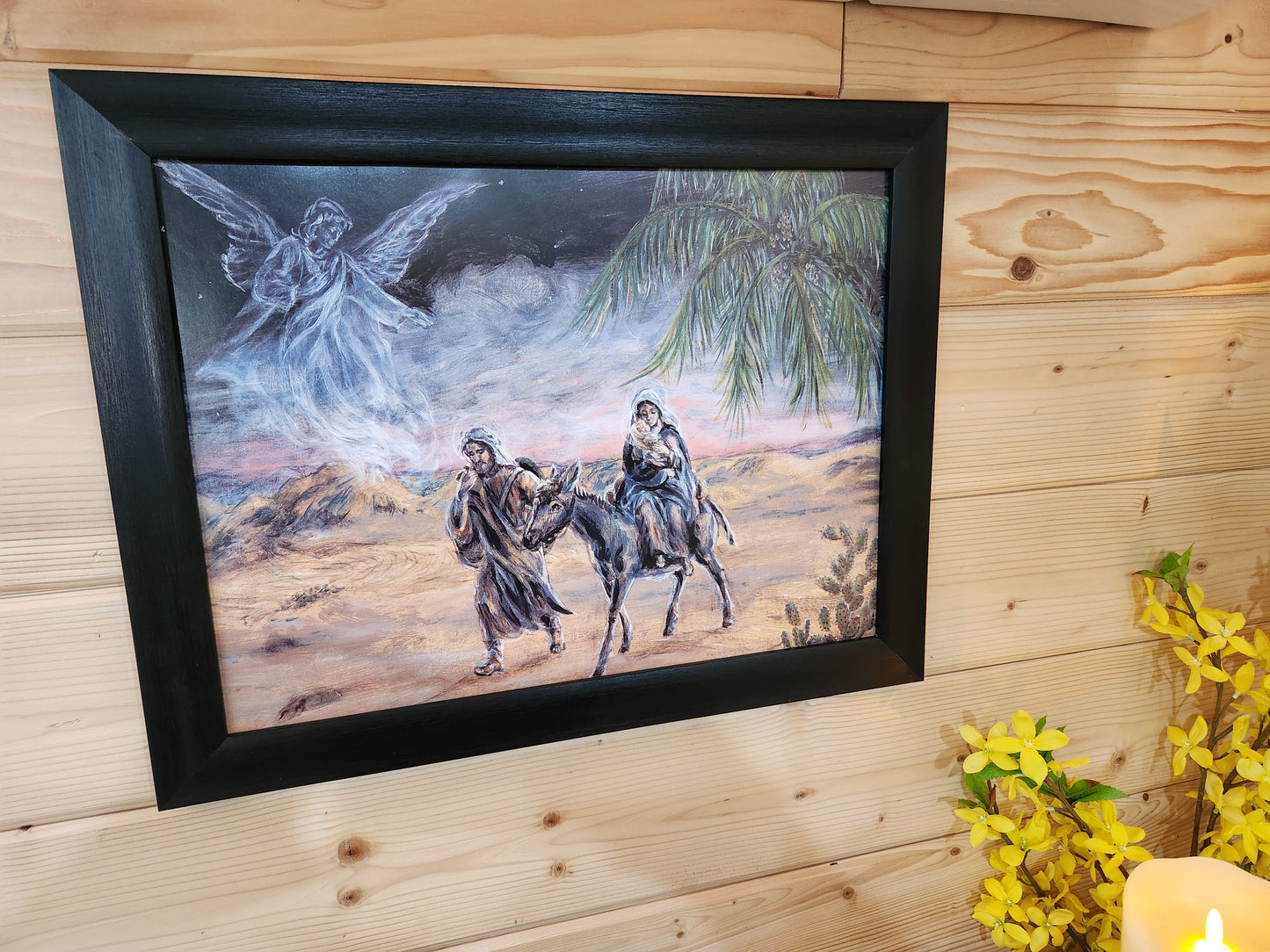 Flight to Egypt Holy Family framed picture