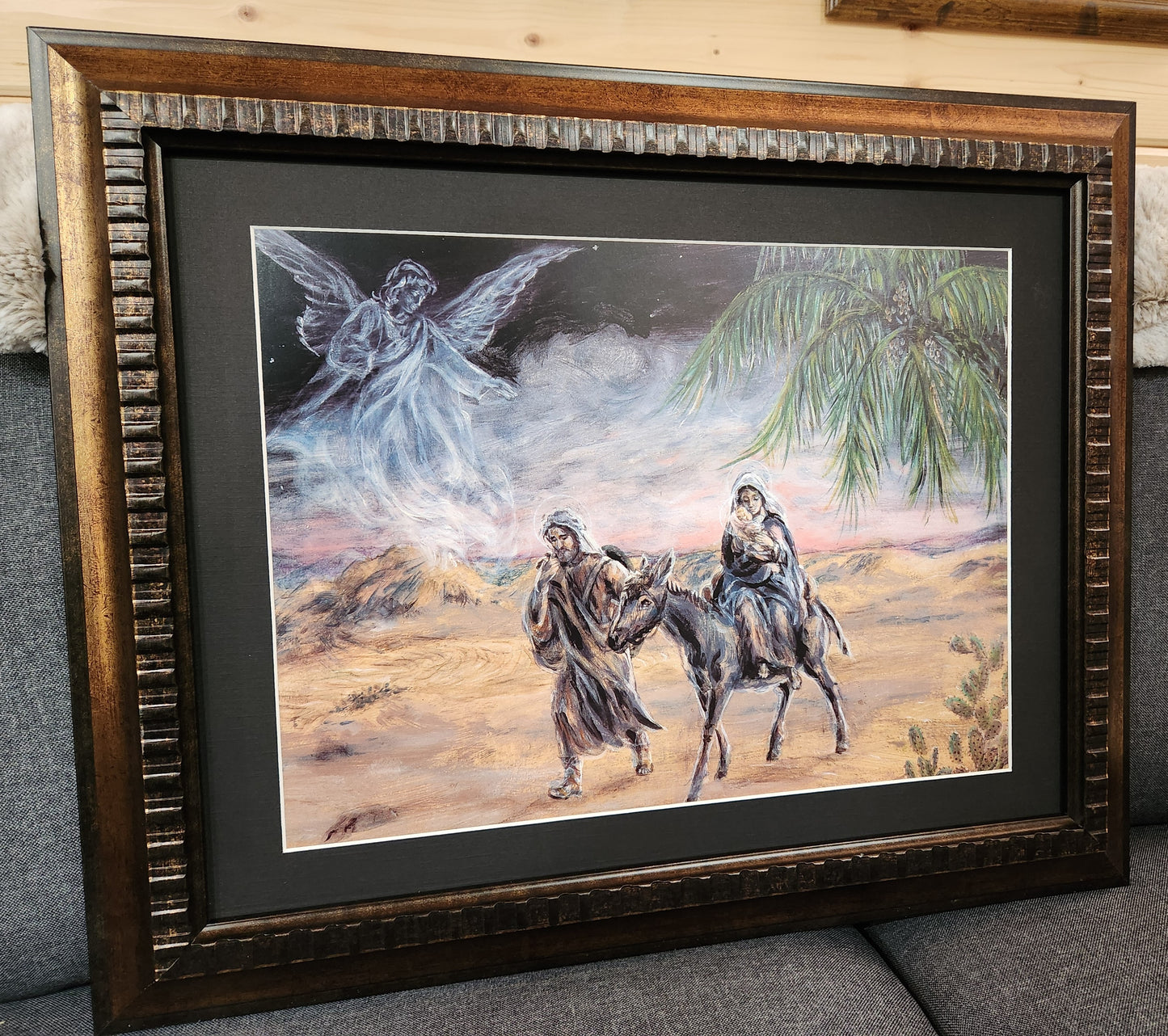 Custom Framed Flight into Egypt Holy Family picture