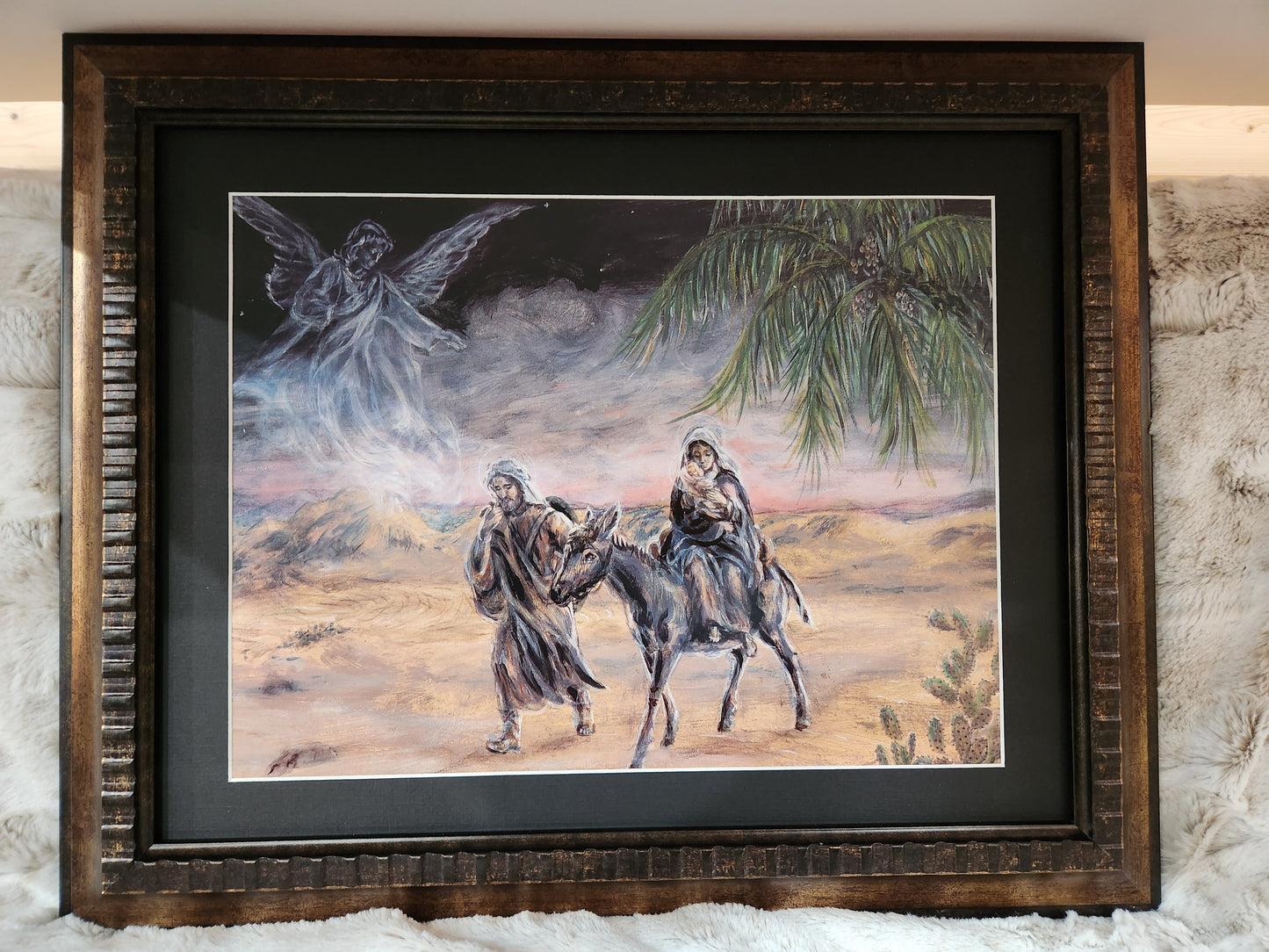 Custom Framed Flight into Egypt Holy Family picture