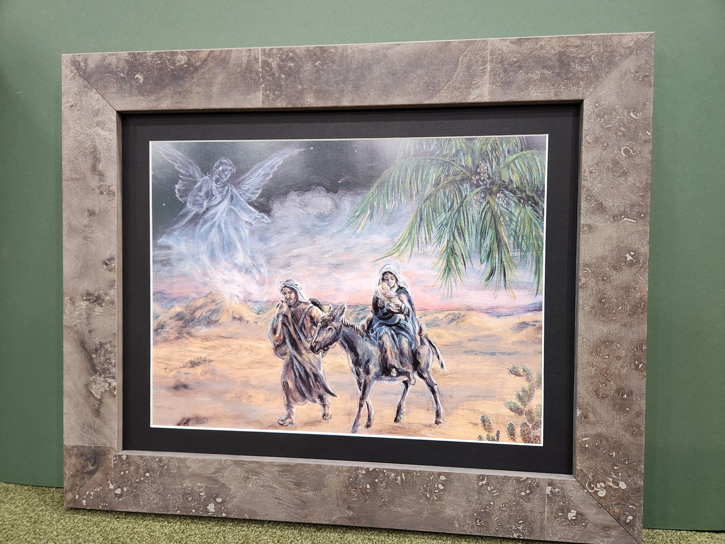 Custom Framed Flight into Egypt Holy Family picture