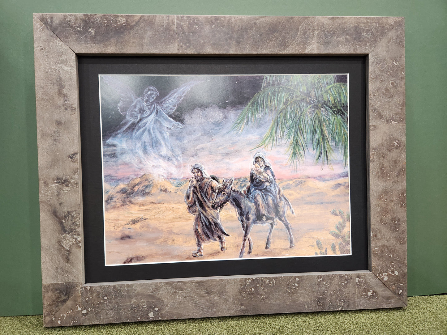 Custom Framed Flight into Egypt Holy Family picture