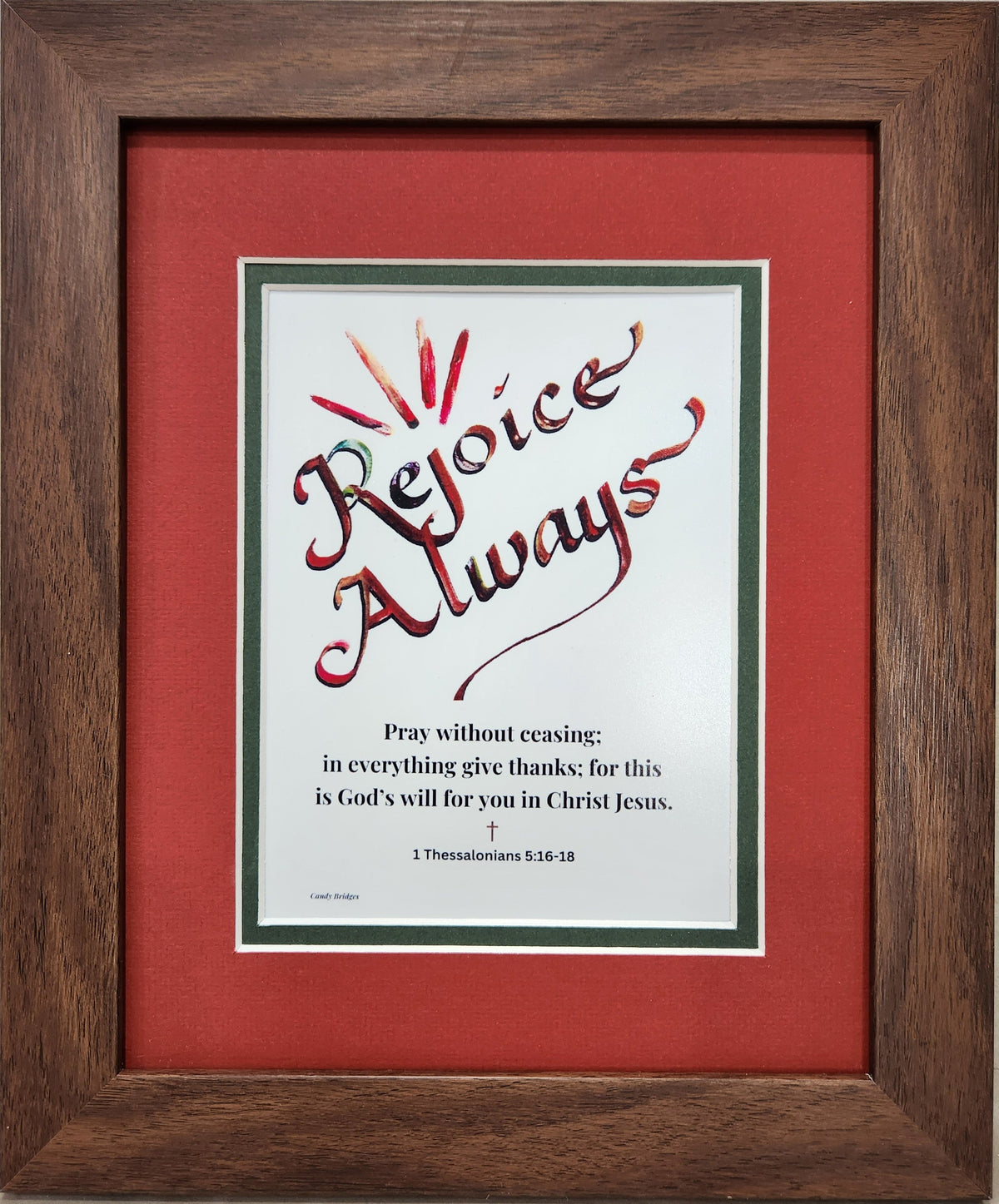 1 Thessalonians Rejoice Always custom framed Scripture verse