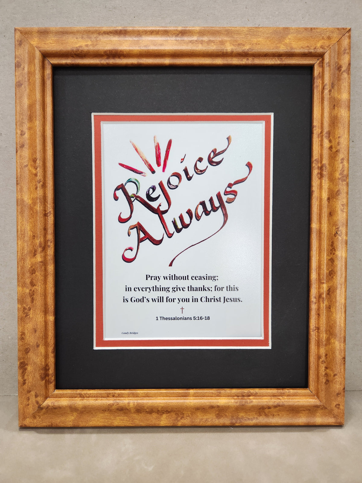 1 Thessalonians Rejoice Always custom framed Scripture verse