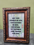 Irish Blessing small, framed verse with attached easel on the back