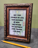 Irish Blessing small, framed verse with attached easel on the back