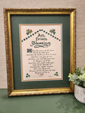 An Irish Blessing Poem custom framed and matted with option to personalize with family name