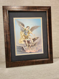 Saint Michael the Archangel Italian print custom framed picture 11" X 14"