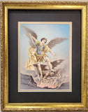 Saint Michael the Archangel Italian print custom framed picture 11" X 14"