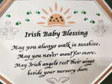 Baby Irish Blessing framed picture with easel on back